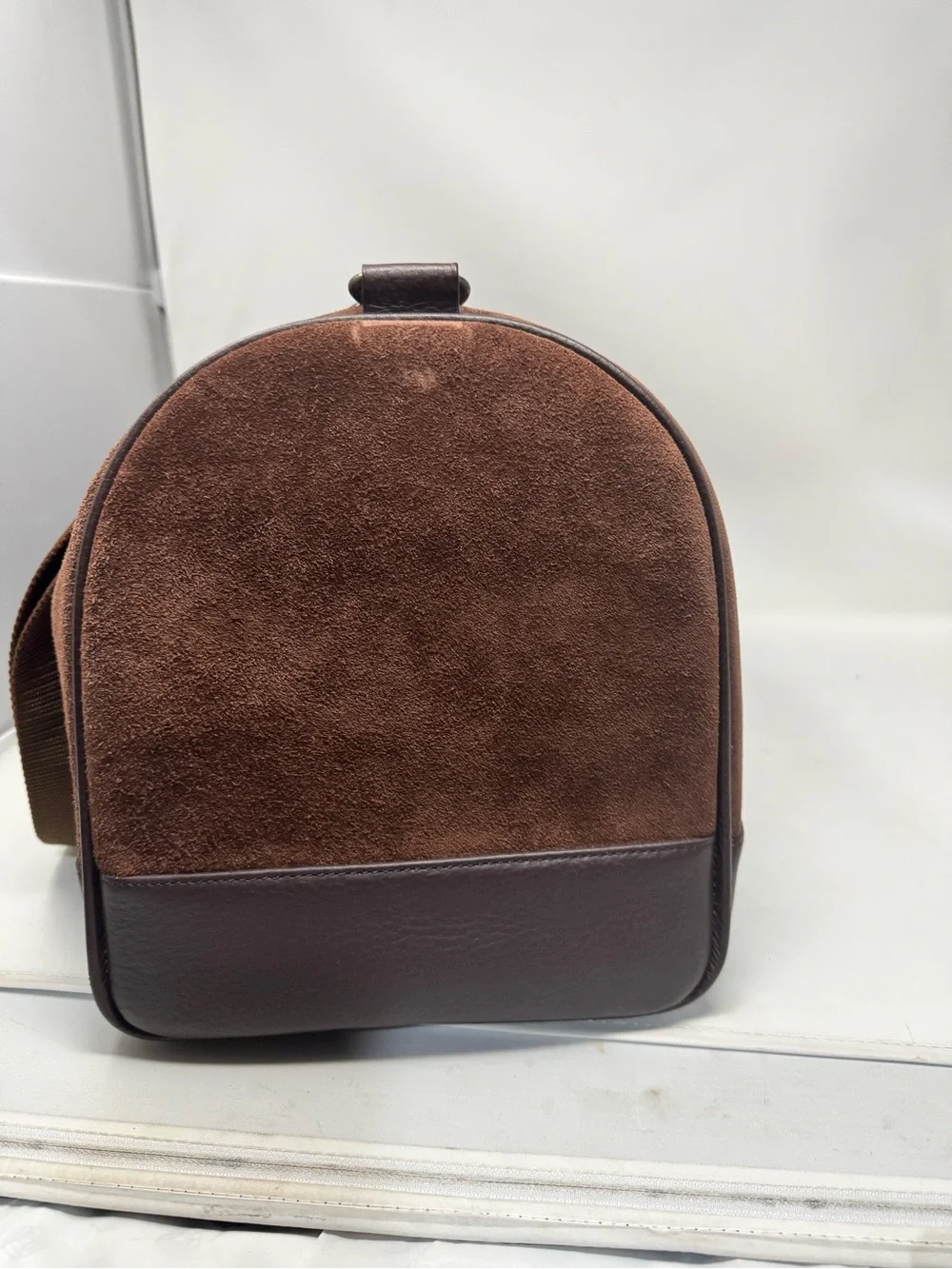 Vintage Marlboro Brown leather Suede Men's rugged Duffle Bag on the Travel large